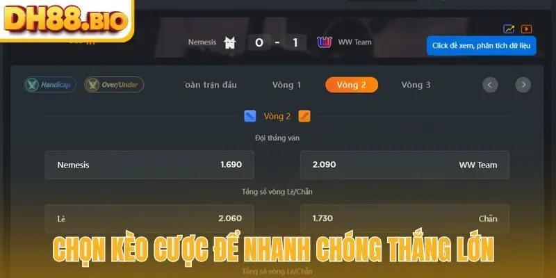 Chọn kèo cược để nhanh chóng thắng lớn